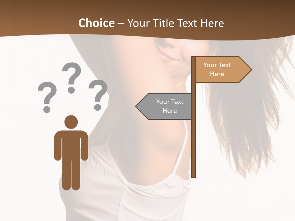 Young Charming Woman In White Dress. Isolated On White. PowerPoint Template