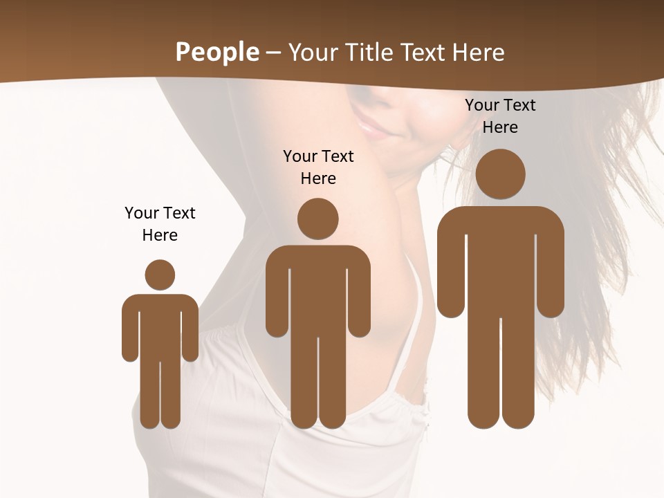 Young Charming Woman In White Dress. Isolated On White. PowerPoint Template