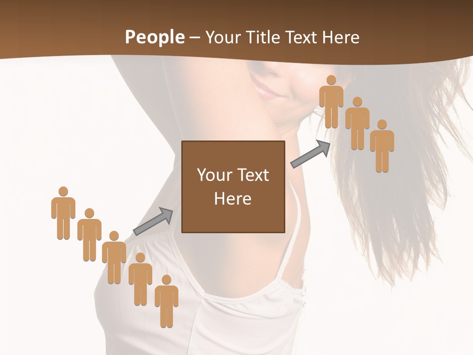 Young Charming Woman In White Dress. Isolated On White. PowerPoint Template