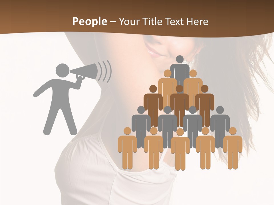 Young Charming Woman In White Dress. Isolated On White. PowerPoint Template