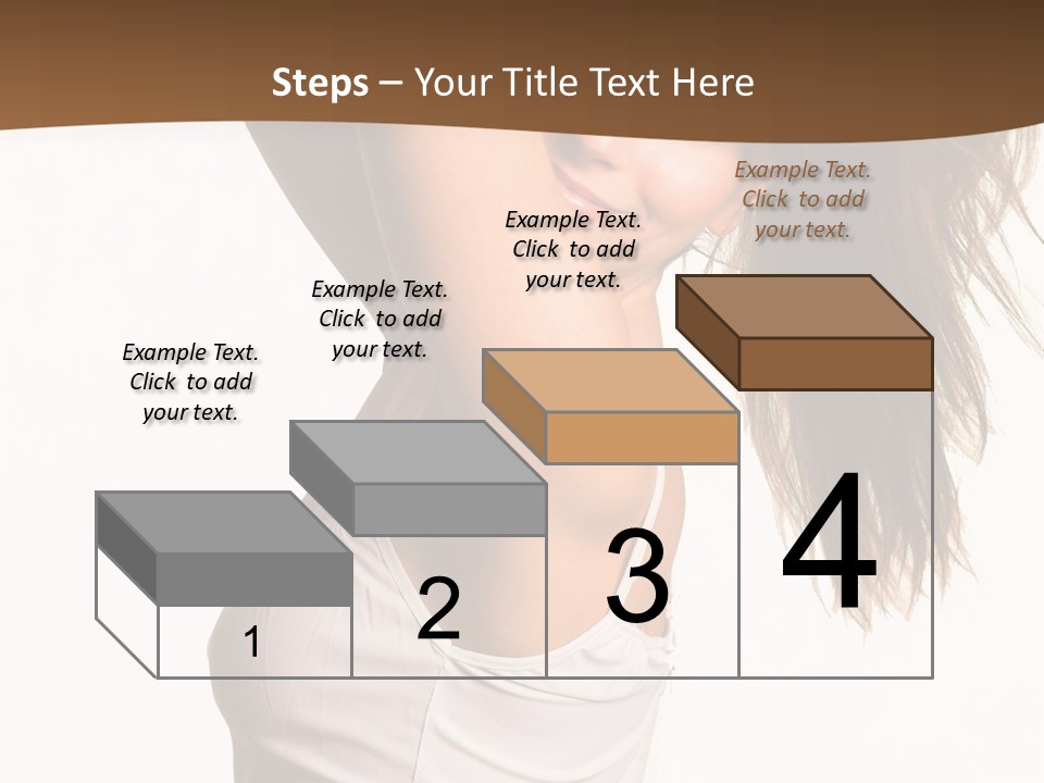 Young Charming Woman In White Dress. Isolated On White. PowerPoint Template