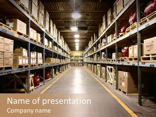 Industrial Warehouse - Wide Angle View. PowerPoint Template