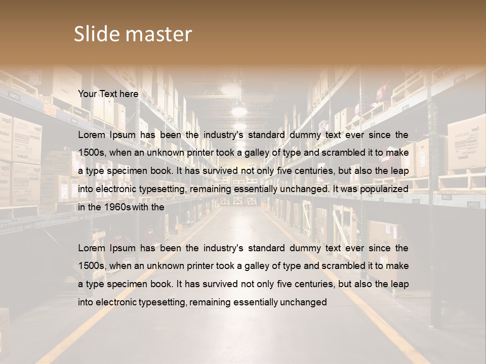 Industrial Warehouse - Wide Angle View. PowerPoint Template