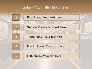 Industrial Warehouse - Wide Angle View. PowerPoint Template