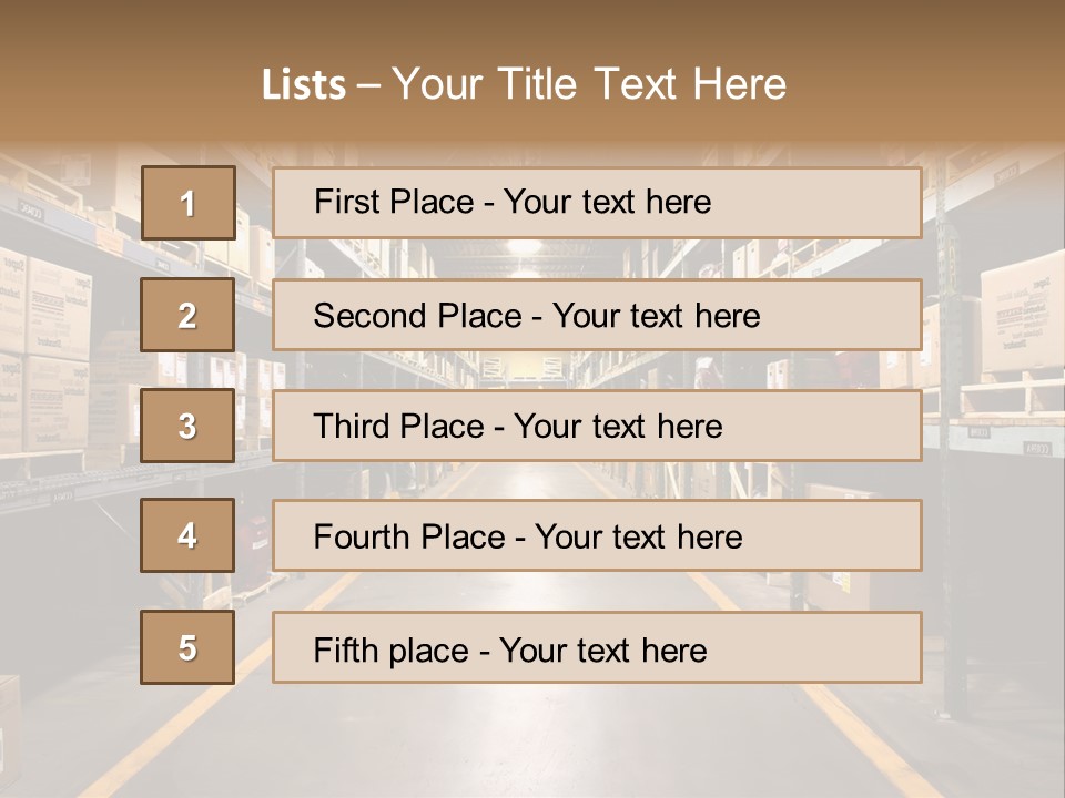 Industrial Warehouse - Wide Angle View. PowerPoint Template