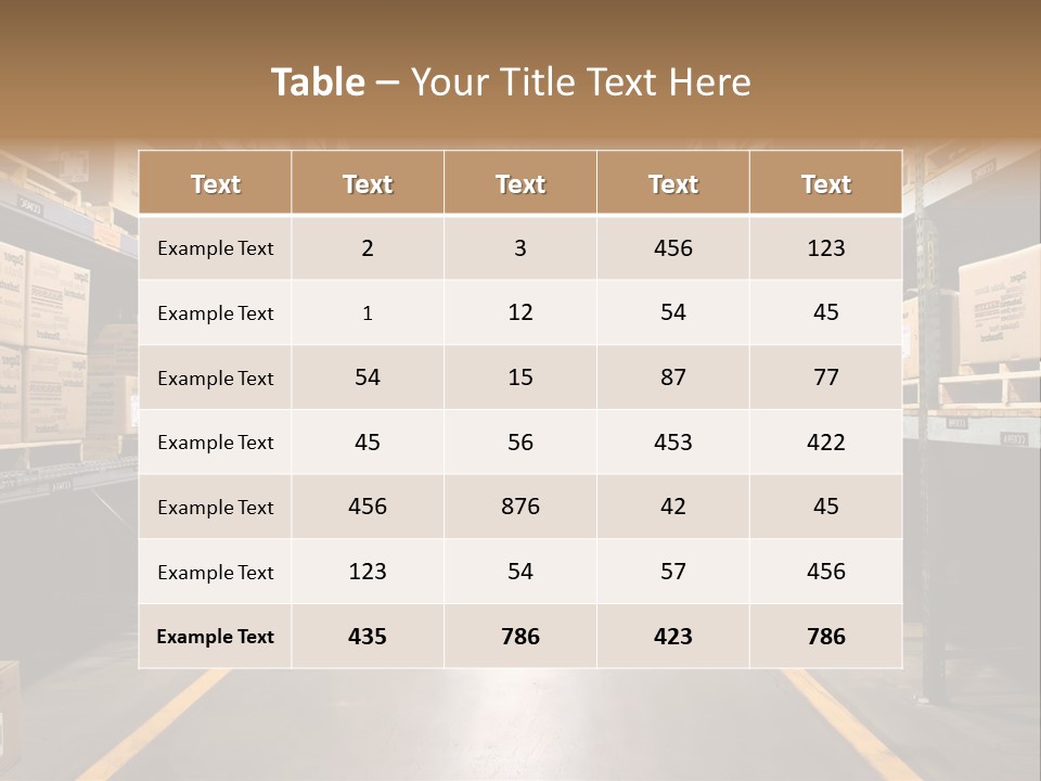 Industrial Warehouse - Wide Angle View. PowerPoint Template