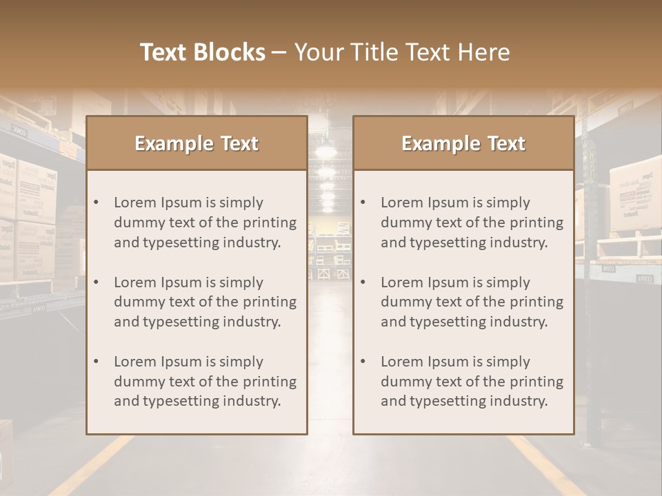 Industrial Warehouse - Wide Angle View. PowerPoint Template