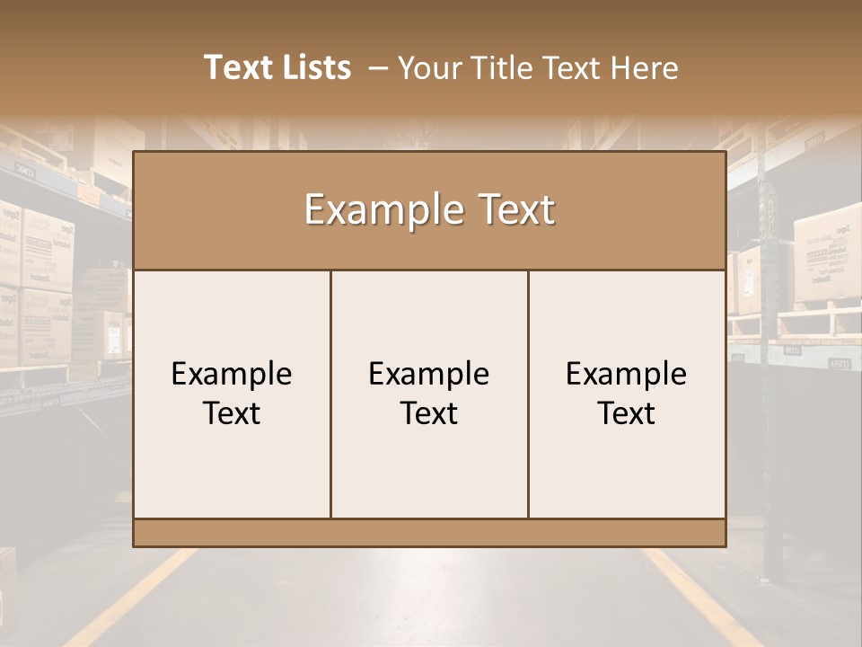 Industrial Warehouse - Wide Angle View. PowerPoint Template
