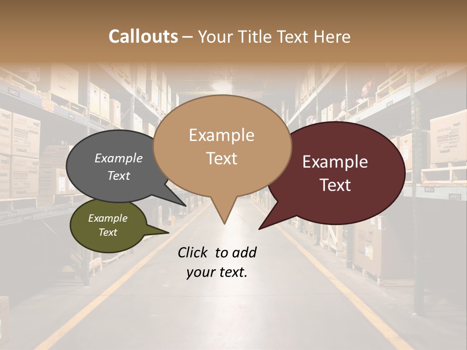 Industrial Warehouse - Wide Angle View. PowerPoint Template
