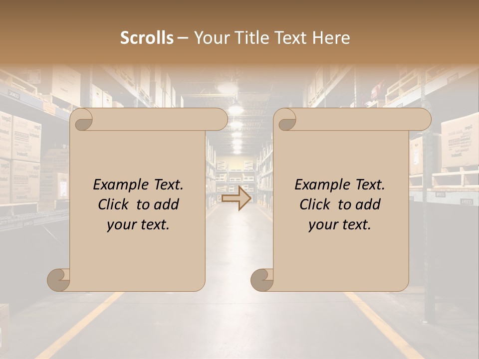 Industrial Warehouse - Wide Angle View. PowerPoint Template