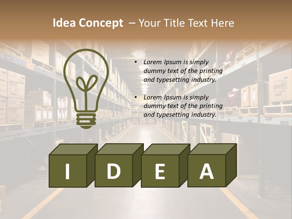 Industrial Warehouse - Wide Angle View. PowerPoint Template