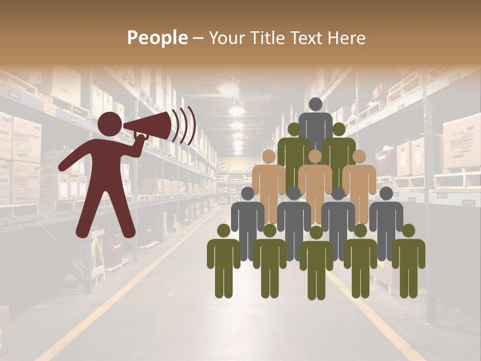 Industrial Warehouse - Wide Angle View. PowerPoint Template