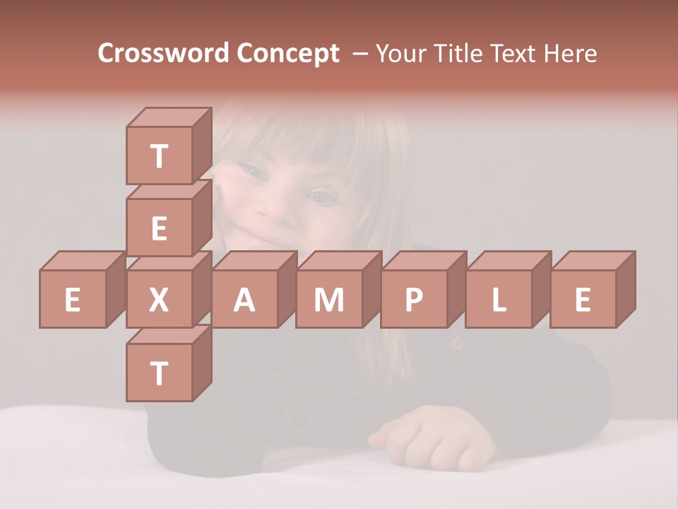 A Portrait Of A Blond 9-Year Old Girl With Downs Syndrome PowerPoint Template