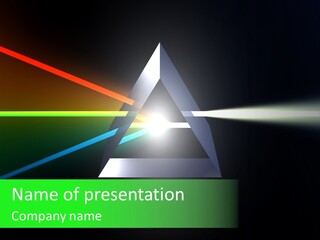 Glass Prism Splitting White Light PowerPoint Template