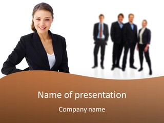 Nice And Attactive Brunette Wearing A Mini And Y Brown Dress PowerPoint Template