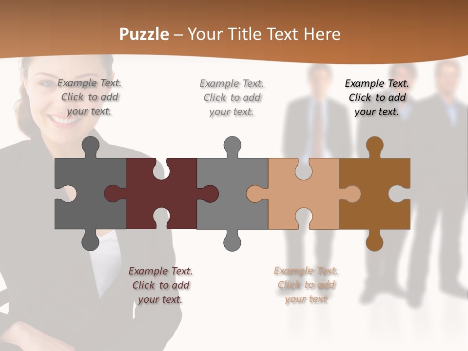 Nice And Attactive Brunette Wearing A Mini And Y Brown Dress PowerPoint Template