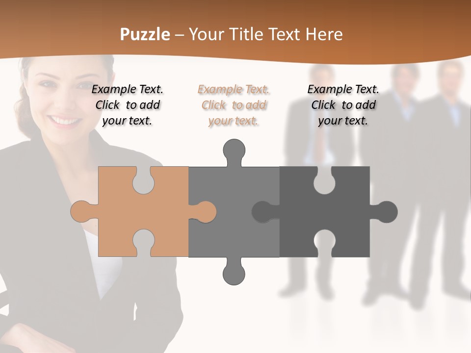 Nice And Attactive Brunette Wearing A Mini And Y Brown Dress PowerPoint Template