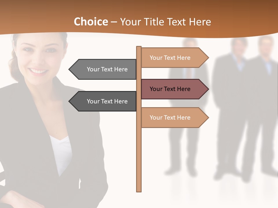 Nice And Attactive Brunette Wearing A Mini And Y Brown Dress PowerPoint Template