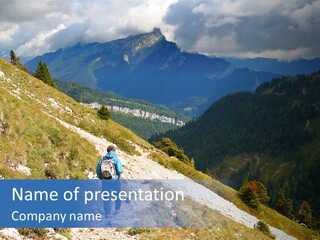 Trekking In The Alps PowerPoint Template