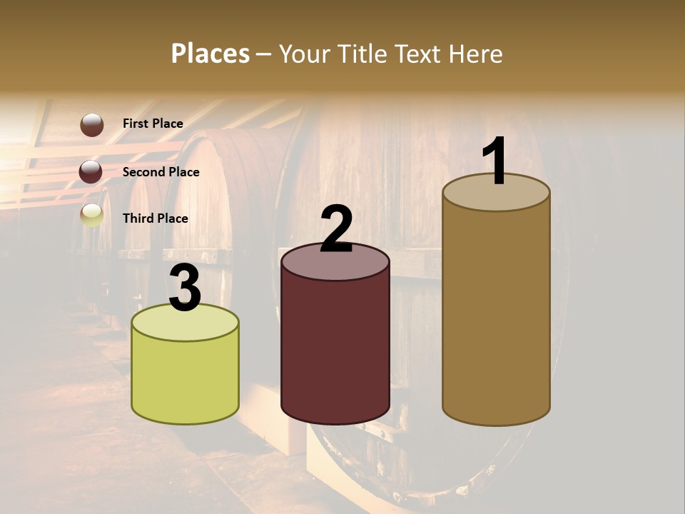 Large Barrels At A Winery In South Australia PowerPoint Template