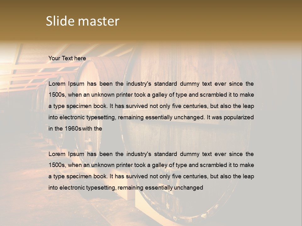 Large Barrels At A Winery In South Australia PowerPoint Template