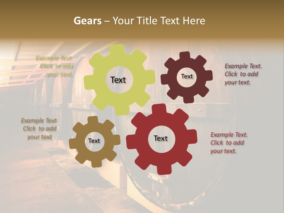 Large Barrels At A Winery In South Australia PowerPoint Template