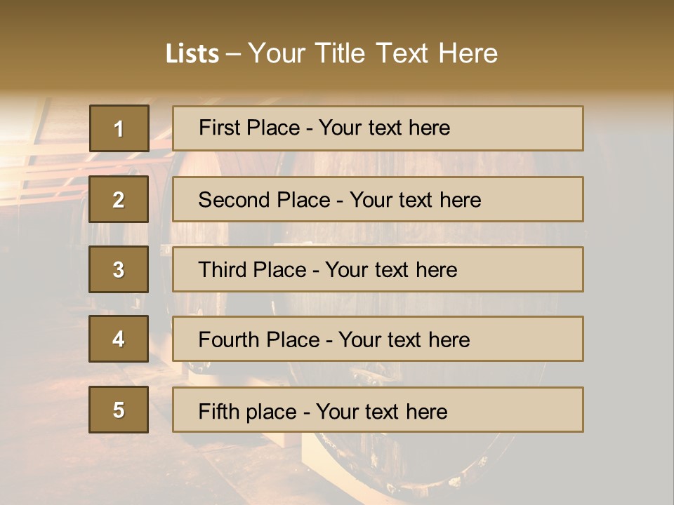 Large Barrels At A Winery In South Australia PowerPoint Template