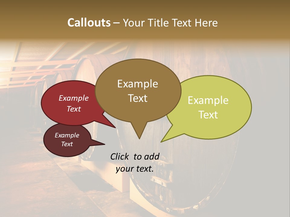 Large Barrels At A Winery In South Australia PowerPoint Template