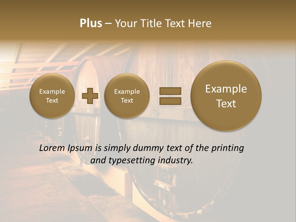 Large Barrels At A Winery In South Australia PowerPoint Template