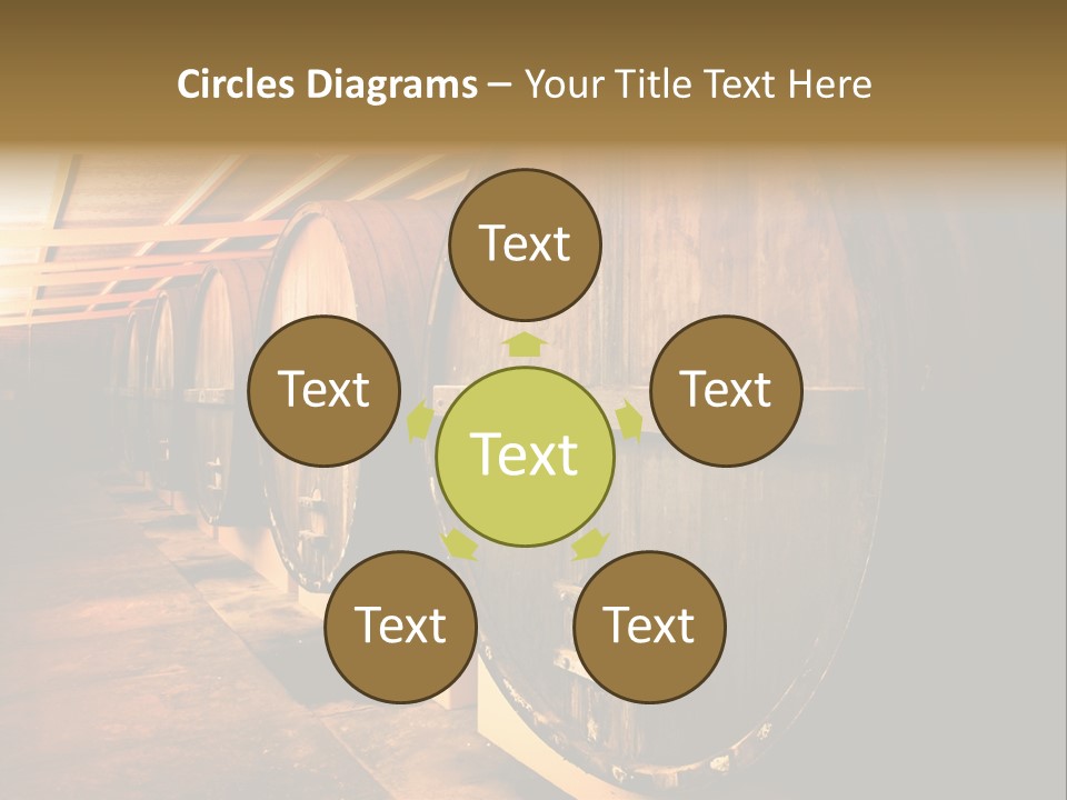 Large Barrels At A Winery In South Australia PowerPoint Template