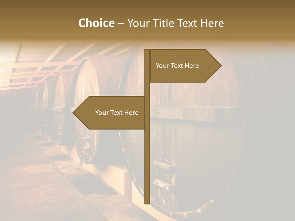 Large Barrels At A Winery In South Australia PowerPoint Template