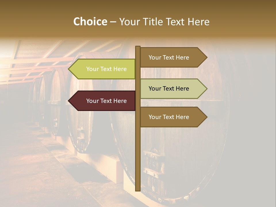 Large Barrels At A Winery In South Australia PowerPoint Template