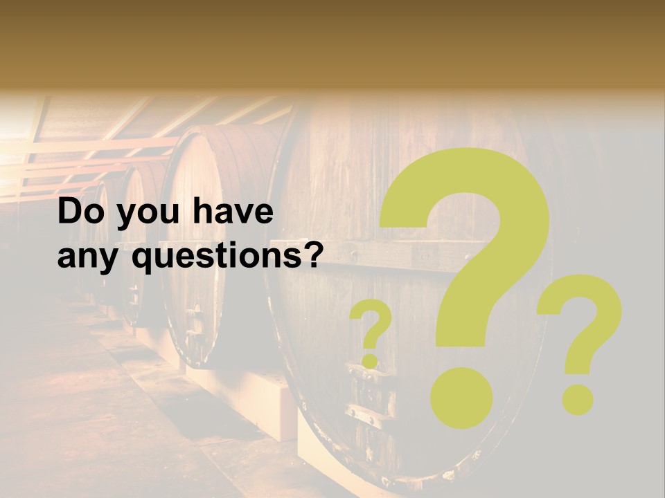 Large Barrels At A Winery In South Australia PowerPoint Template