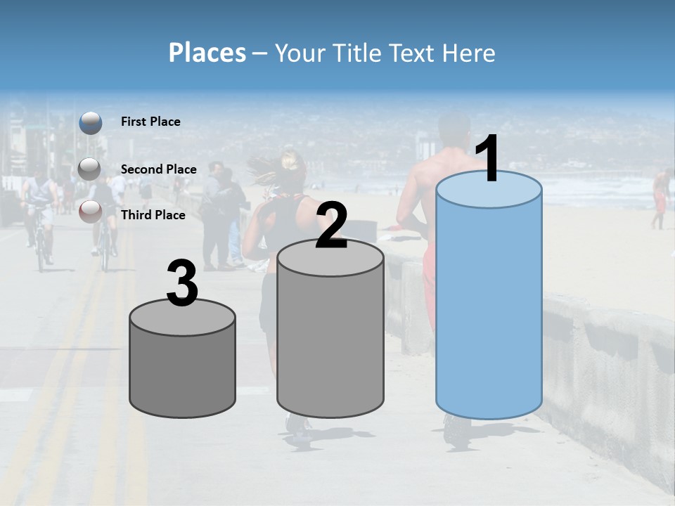 Couple Running Along The Beach PowerPoint Template