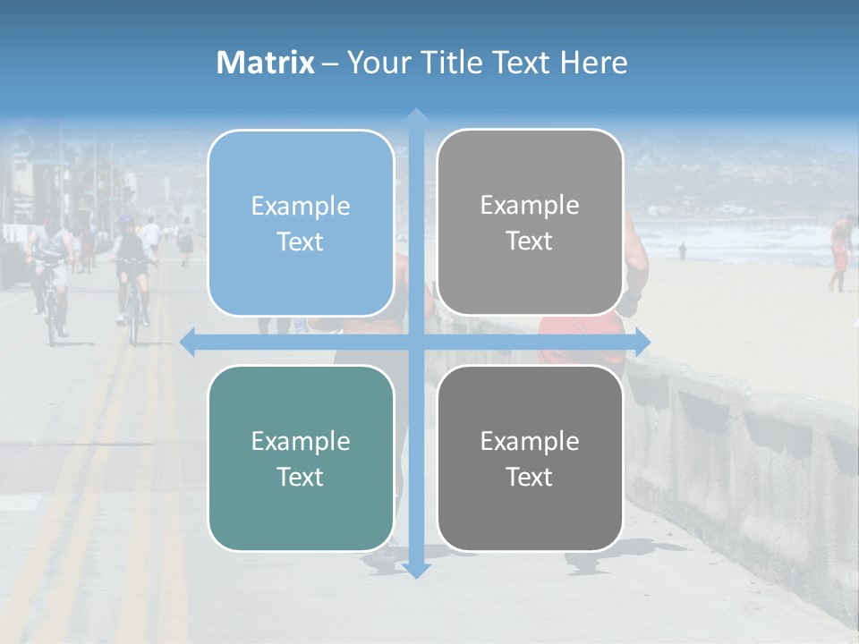 Couple Running Along The Beach PowerPoint Template