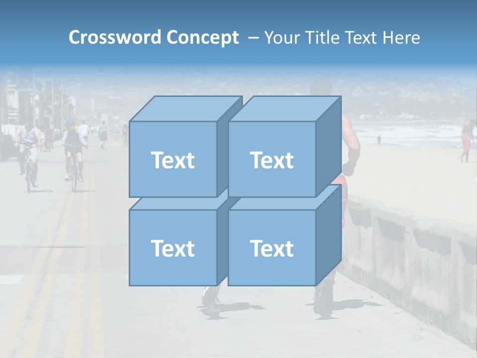 Couple Running Along The Beach PowerPoint Template