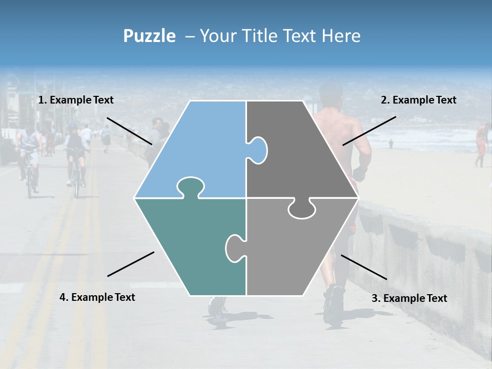 Couple Running Along The Beach PowerPoint Template