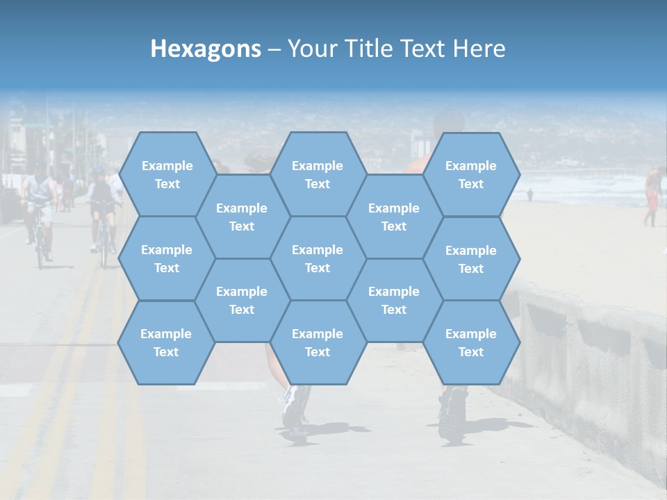 Couple Running Along The Beach PowerPoint Template