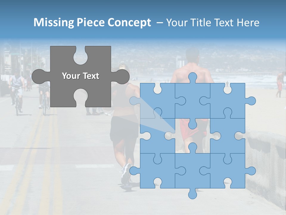 Couple Running Along The Beach PowerPoint Template