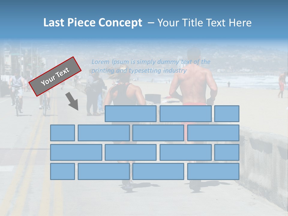 Couple Running Along The Beach PowerPoint Template