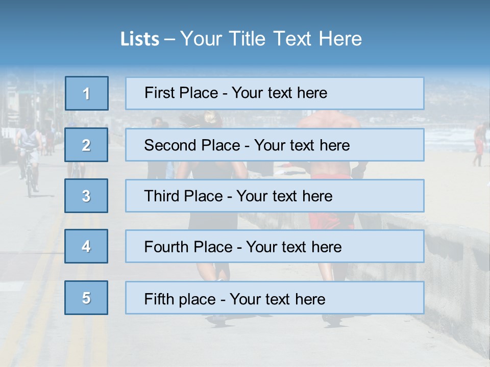 Couple Running Along The Beach PowerPoint Template