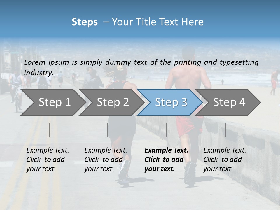 Couple Running Along The Beach PowerPoint Template