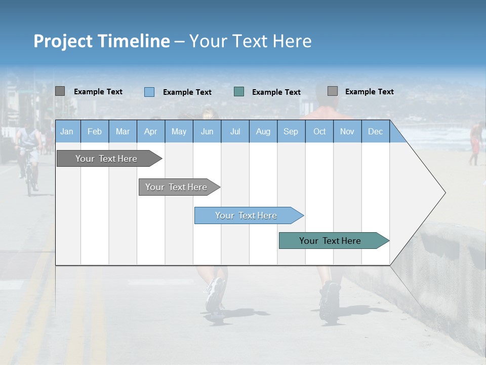 Couple Running Along The Beach PowerPoint Template
