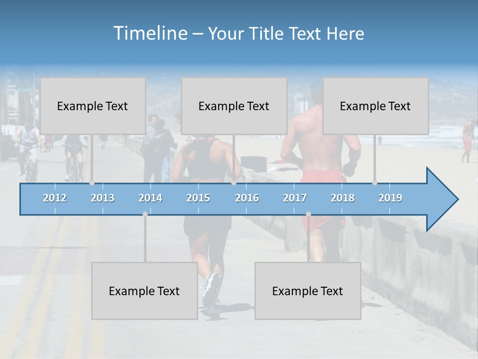 Couple Running Along The Beach PowerPoint Template