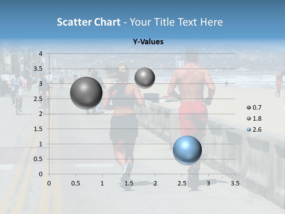 Couple Running Along The Beach PowerPoint Template