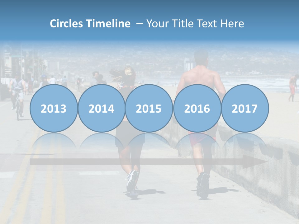 Couple Running Along The Beach PowerPoint Template