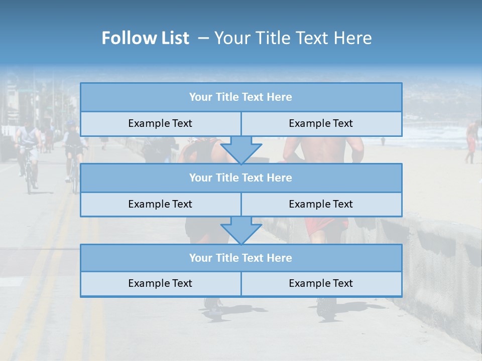 Couple Running Along The Beach PowerPoint Template