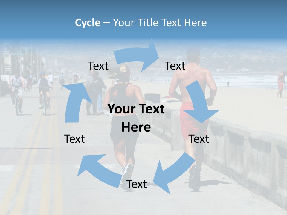 Couple Running Along The Beach PowerPoint Template