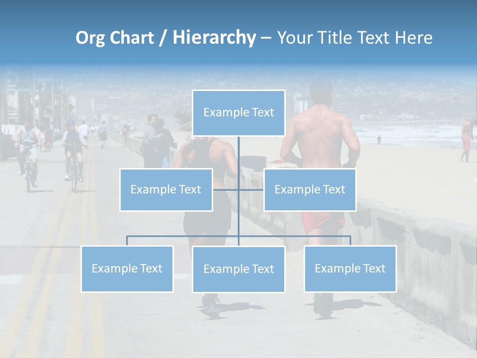 Couple Running Along The Beach PowerPoint Template