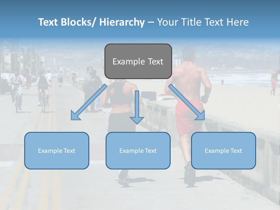 Couple Running Along The Beach PowerPoint Template